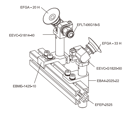 Elbow Arm For Vacuum Cup Clamping (kit with screws)